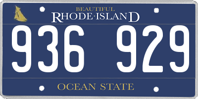 RI license plate 936929