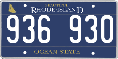 RI license plate 936930