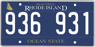 RI license plate 936931