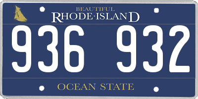 RI license plate 936932