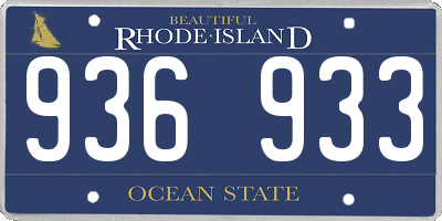 RI license plate 936933