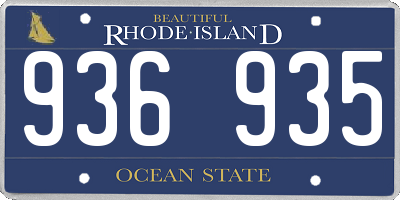 RI license plate 936935
