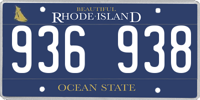 RI license plate 936938
