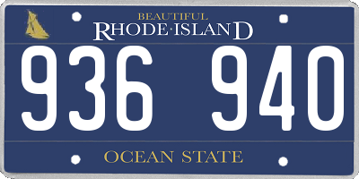 RI license plate 936940