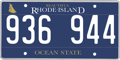 RI license plate 936944