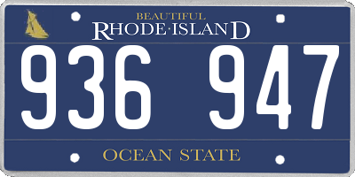 RI license plate 936947