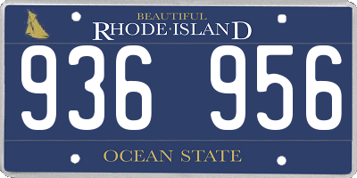 RI license plate 936956