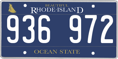 RI license plate 936972
