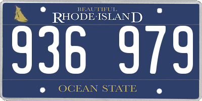 RI license plate 936979