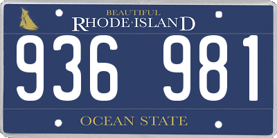 RI license plate 936981