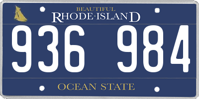 RI license plate 936984