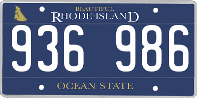 RI license plate 936986