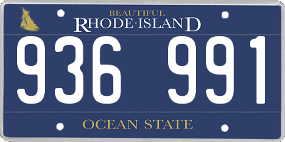 RI license plate 936991