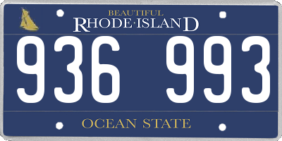 RI license plate 936993