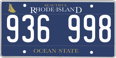 RI license plate 936998