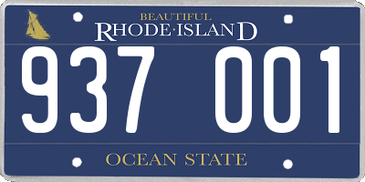 RI license plate 937001