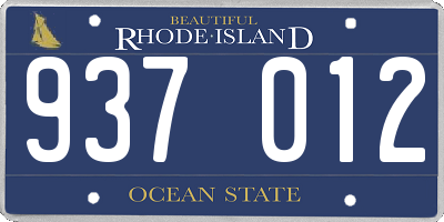 RI license plate 937012