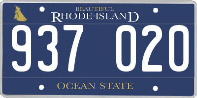 RI license plate 937020
