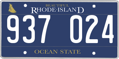 RI license plate 937024