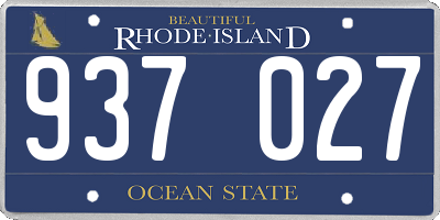 RI license plate 937027