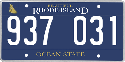 RI license plate 937031