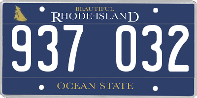 RI license plate 937032