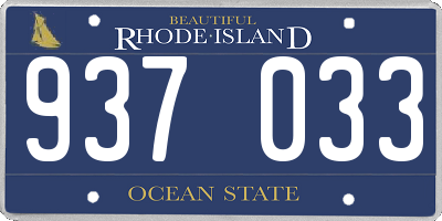 RI license plate 937033