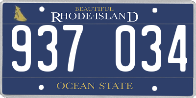 RI license plate 937034
