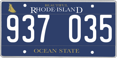 RI license plate 937035