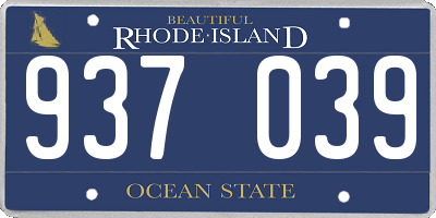 RI license plate 937039