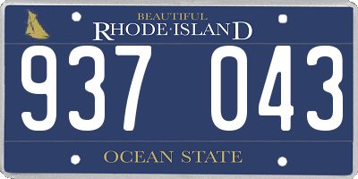RI license plate 937043