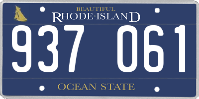 RI license plate 937061
