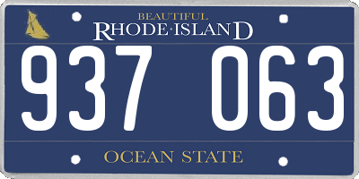 RI license plate 937063