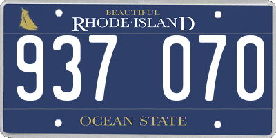RI license plate 937070