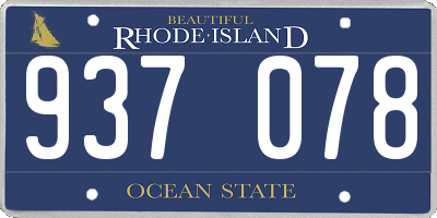 RI license plate 937078