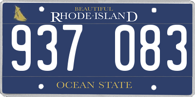 RI license plate 937083
