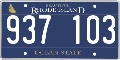 RI license plate 937103