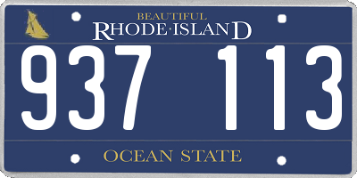 RI license plate 937113