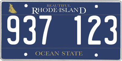 RI license plate 937123