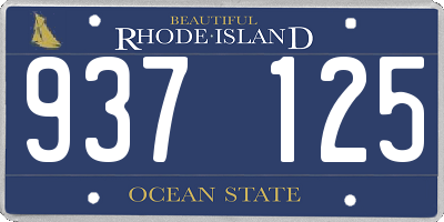 RI license plate 937125