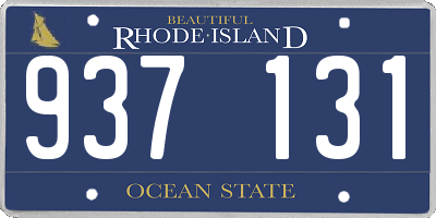 RI license plate 937131