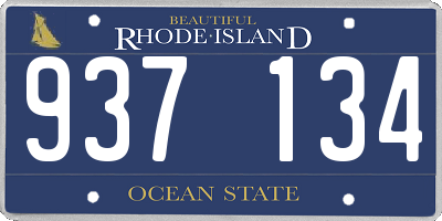 RI license plate 937134
