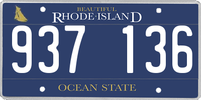 RI license plate 937136