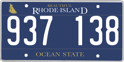 RI license plate 937138