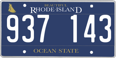 RI license plate 937143