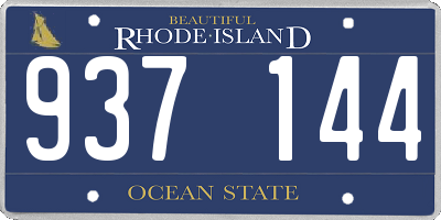 RI license plate 937144