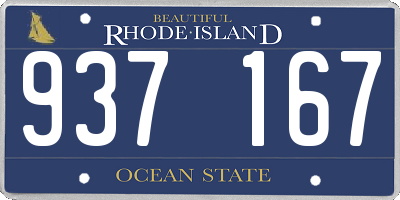 RI license plate 937167
