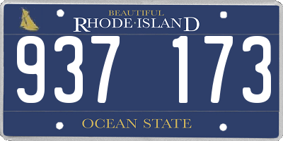 RI license plate 937173