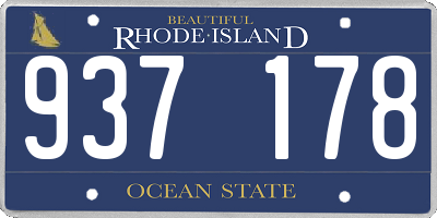 RI license plate 937178