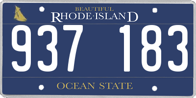 RI license plate 937183